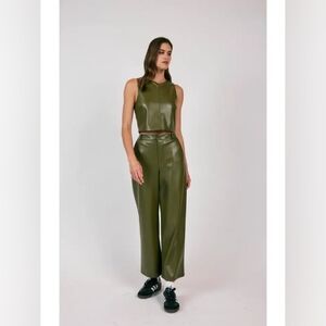 New Era Faux Leather Top